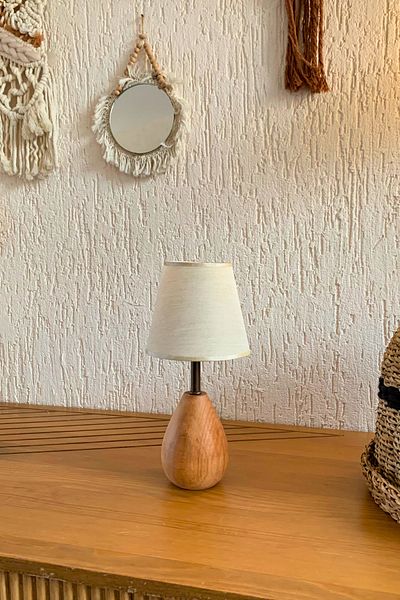 ESLENTA Modern Wooden Leg Conical Head Lampshade Neto