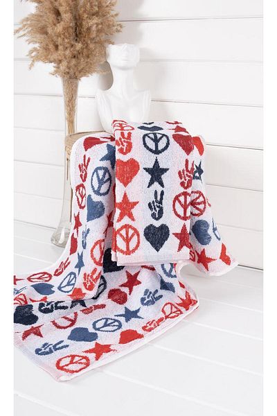 Baveno 100% Cotton Double 40x66 Cm Embroidered Patterned Hand & Face Towel/Towel Set