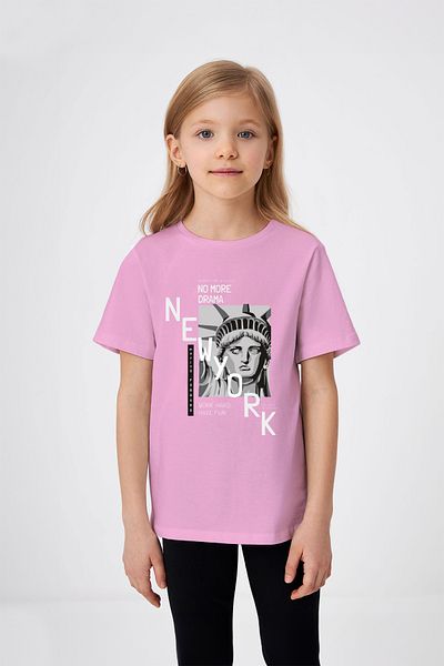 ADABEBEK Τυπωμένο κοριτσίστικο μπλουζάκι New York Written Statue of Liberty