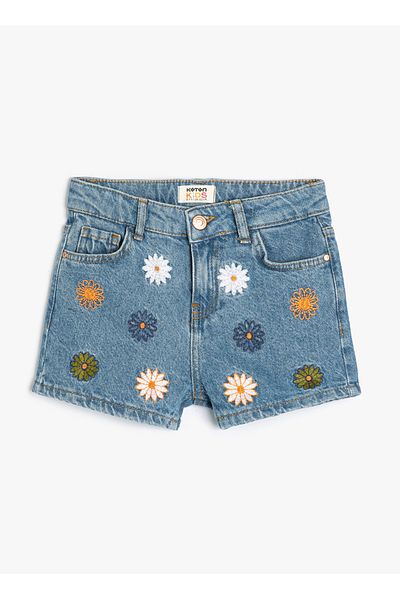 Koton Indigo Women's Shorts - Normal Waist, Regular Fit 4SKG40022AD