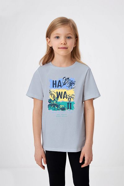 ADABEBEK Tricou pentru fetiță cu imprimeu floral, colorat, cu text hawaian