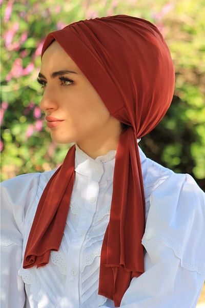 tessetür Bone diyarı Women's Orange Design Bonnet Cream