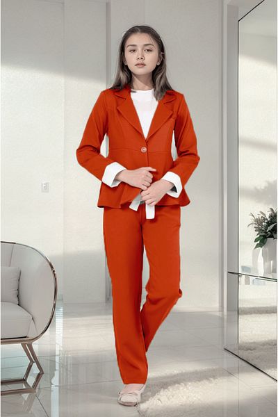 Jannock Girl's Suit Blazer Jacket-Blouse-Pants Set of 3