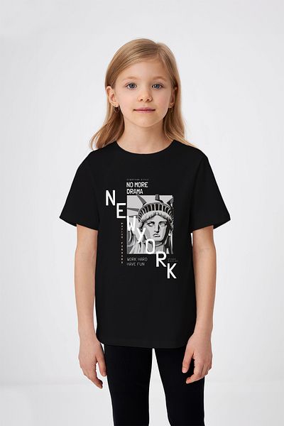 ADABEBEK Τυπωμένο κοριτσίστικο μπλουζάκι New York Written Statue of Liberty