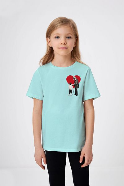 ADABEBEK Mustafa Kemal Atatürk's Child's Love Themed Heart Detailed April 23 Special Printed Girl's T-Shirt