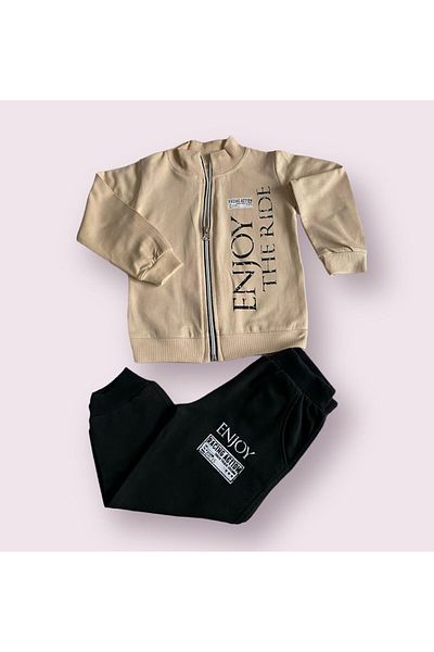bediş baby clothes enjoy printed unisex baby and children's double track suit 3/4/5/6 years