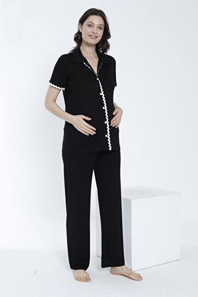 Miss Dünya Lissa Γυναικείο σετ πιτζάμες εγκυμοσύνης και μητρότητας με κουμπιά...