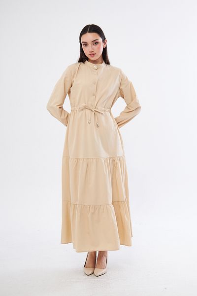 brako tekstil Women's Front Button-Buttoned Righteous Lapel Folded Dress