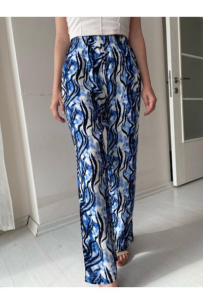 Fendimod Pantaloni de damă cu talie înaltă cu picior largi