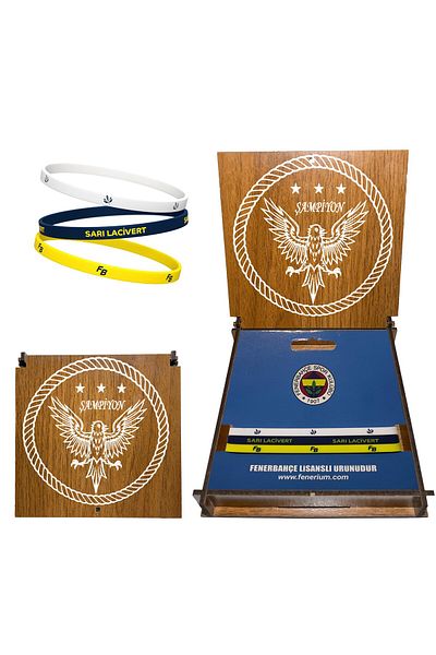 Fenerbahçe Licensed 3-Piece Gift Wooden Boxed Bracelet