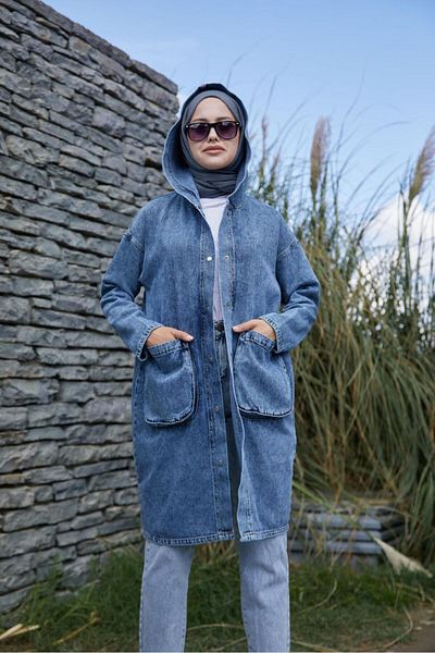 ENZİM JEANS Jachetă de blugi oversize pentru femei