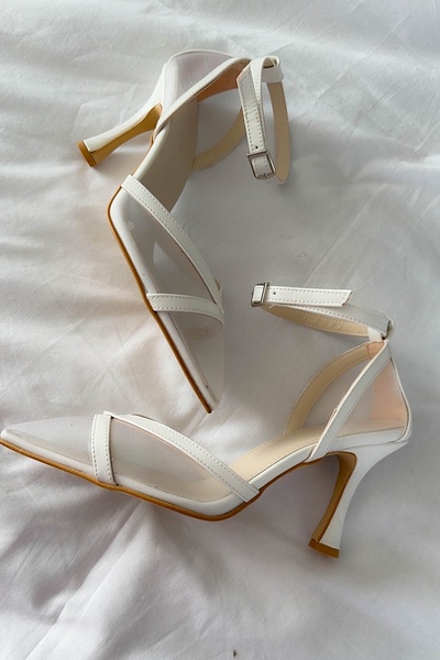 Shoebutik Gardenia White Leather Stiletto
