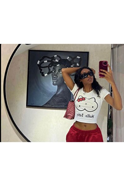 Gothicas Y2k Cute Hello Titty - Streetwear Half T-shirt Tričko SummerSeasons