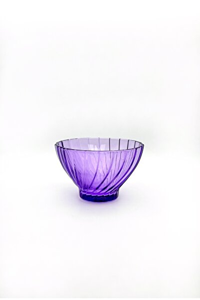 ÖzcamKristal Mor Rengi Cam Magnolya Puding Tatlı Dondurma Kasesi