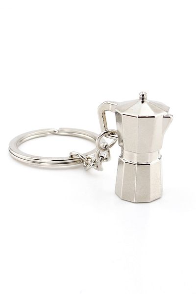 Solfera Moca Pot Shaped Coffee Loving Shiny Metal Keychain KC098