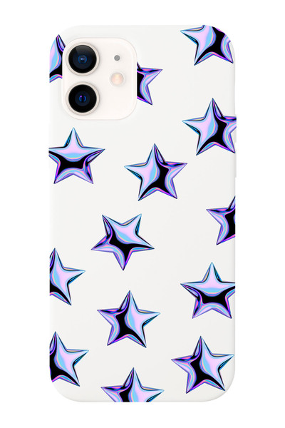 shoptocase Iphone 12/12PRO Uyumlu Mor Yıldızlar Desenli Lansman Silikon Telef...