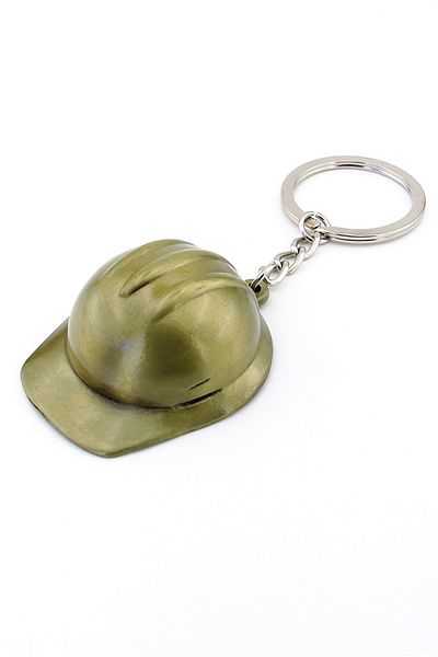 Solfera Hard Hat Engineer Work Helmet Bronze Color Metal Keychain KC104