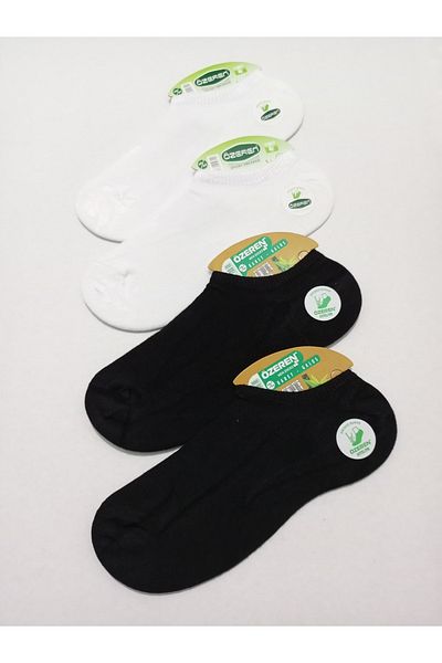 Özeren UNISEX BAMBOO CINICIRS WASHED SEAMLESS INVISIBLE SOCKS 4-PACK