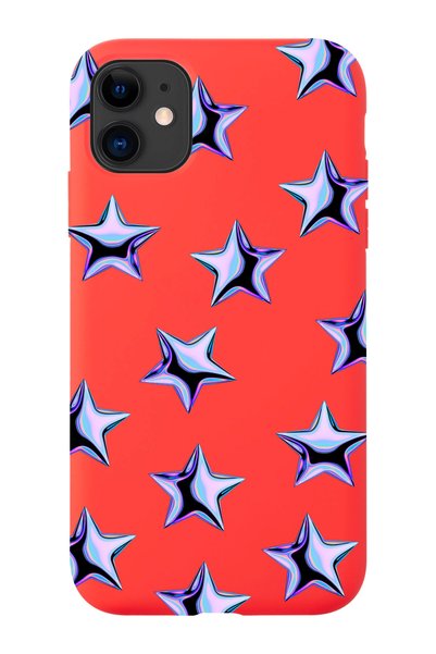 shoptocase iPhone 11 Compatible Purple Stars Patterned Launch Silicone Phone ...