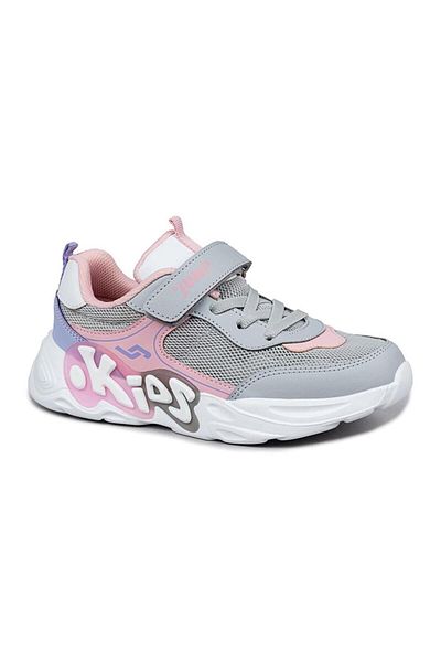 Jump 30013 Orthopedic Girl's Grey/Pink Light Comfortable Sneaker