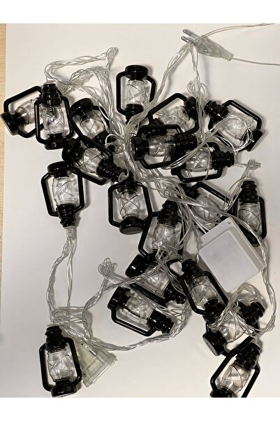 OKYANUSAYD FİŞLİ GÜNIŞIĞI RENKLİ 4 METRE RAMAZAN 20'li  SİYAH KANDİL  MOTİFLİ...