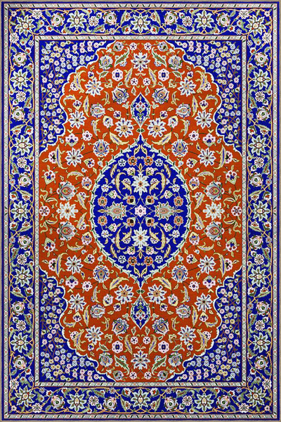 Rugs Modern Halı Етнически шарен винтидж модерен декоративен килим в сини тон...
