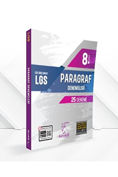 Karekök Yayınları Karekök 8.Sınıf LGS Paragraf Deneme - 25 Paragraf Denemesi