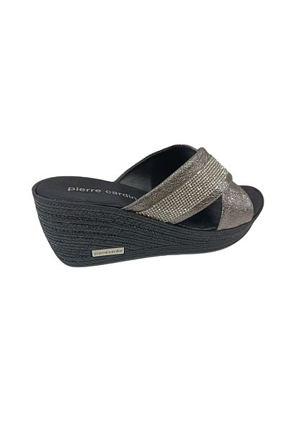 Pierre Cardin 3507 Platinum Wedge Sole Women's Slippers