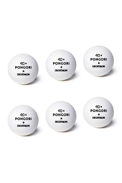 Decathlon Pongori Table Tennis Ball - 6 Pieces - White - TTB 100