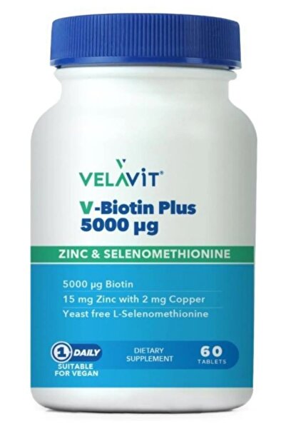 Velavit V-Biotin Plus 5000mcg Takviye Edici Gıda 60 Tablet