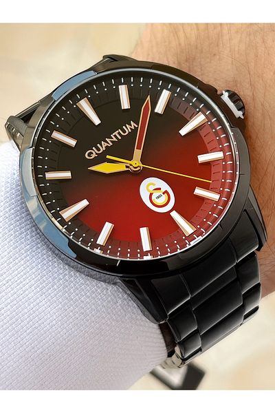 Quantum Original Licensed Steel Cord Steel Case Galatasaray Fan Men's Wristwatch