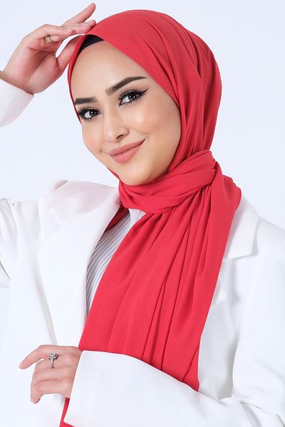 HAREM SCARF Red Asian Shawl