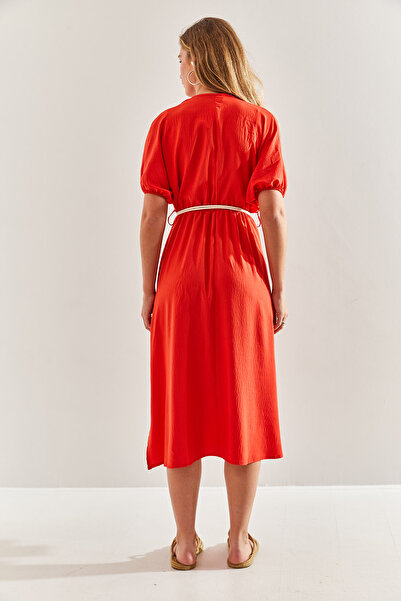 Bianco Lucci Női duplasoros galléros öves ruha