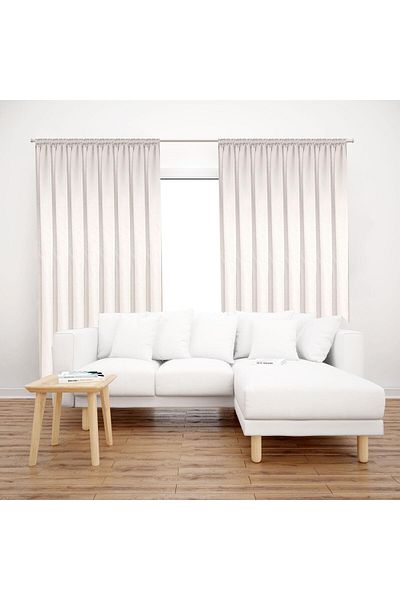 Premier Home Satin Background Curtain 140x260 Ecru
