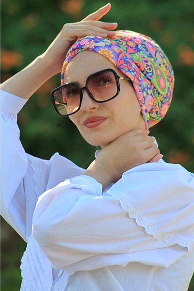 tessetür Bone diyarı Patterned Cross Bonnet Ethnic Pattern
