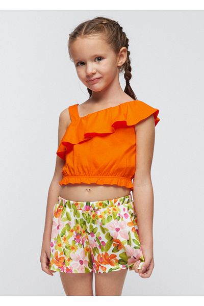 MAYORAL Girl's Asymmetrical Top Shorts Set 3262