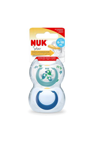 Nuk Star Kauçuk 2'li Emzik (6-18 Ay)