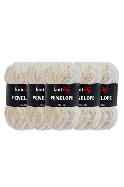 knitme بينيلوب 5 قطع، 50 جرام، 90 متر، حبل فرو