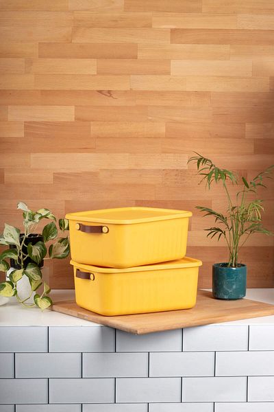 FH finehome Boxy 2-Piece Multi-Purpose Box 10LT Yellow