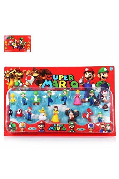 Shem Süper Mario Oyuncak Figürleri Full Set 17 Parça Luigi Ve Mario