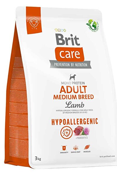 Brit Care Hipoalerjenik Kuzulu Orta Irk Yetişkin Köpek Maması 3 Kg