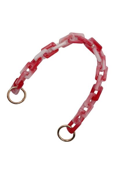 angel çanta aksesuar Accesoriu geantă Angel 42 cm aspect acrilic Lanț inel dreptunghiular din plastic Bej Roz închis Culoare L