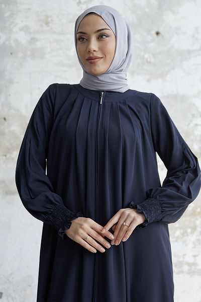 InStyle Πλισέ λεπτομέρεια Gathered Ferace - Navy Blue