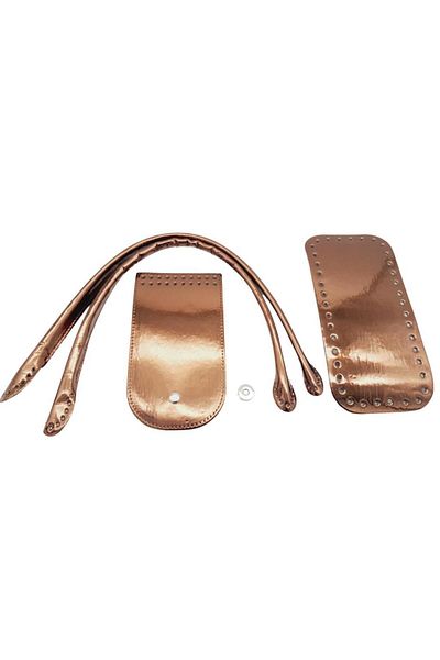 angel çanta aksesuar Angel Bag Accessory Pelican Bag Handle Shiny Patent Leather Bag Set Copper Color