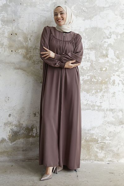 InStyle Gathered Arm Tip Ferace - Brown