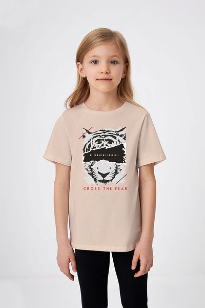 ADABEBEK Γράμμα Cross The Fear Tiger Printed T-shirt για κορίτσια