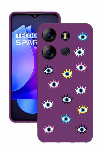 TECNO Spark Go 2023 Printed and Camera Protected Purple Color Silicone Case