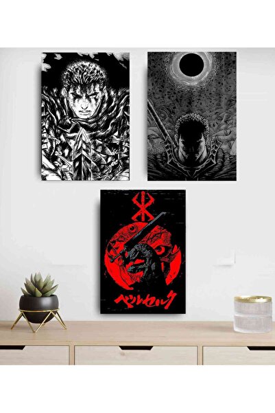 icase Berserk Guts Griffith Casca Corkus Gambino Ξύλινο σετ ζωγραφικής με αφί...