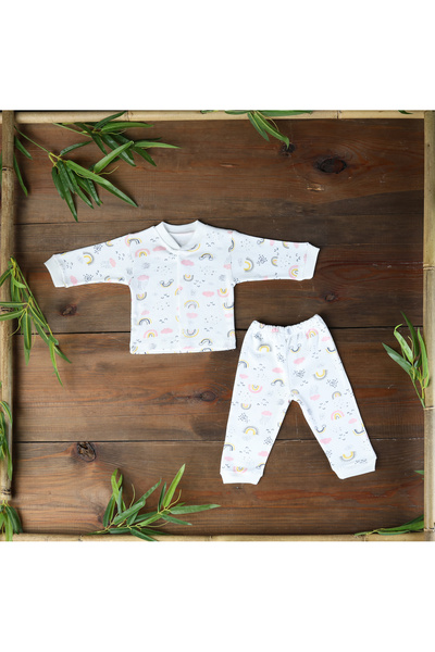 Sema Baby Rainbow Bebek Pijama Takımı Pembe 0-3, 3-6, 6-9 Ay