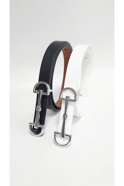 Kemerix Reversible 2-Piece Thin Belt Set for Women